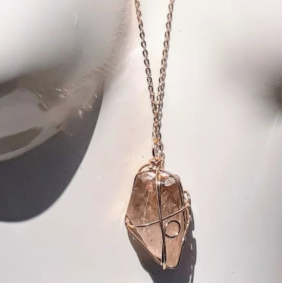 Wire wrapped Genuine smokey Quartz necklace - Picture 5 of 8